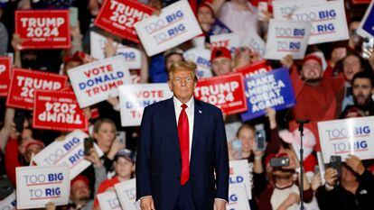 Republican presidential candidate and former U.S. President Donald Trump arrives at his rally in Greensboro, North Carolina, U.S., March 2, 2024.