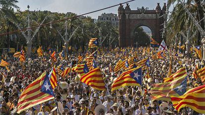 A protest in Barcelona in favor of independence.