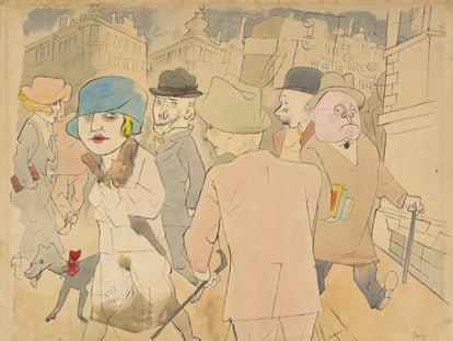 'Passanten' (1926), one of Grosz’s paintings at the museum devoted to the artist in Berlin.