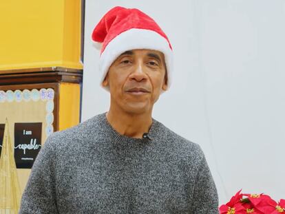 Screenshot of the Christmas greeting video published by Barack Obama on X.