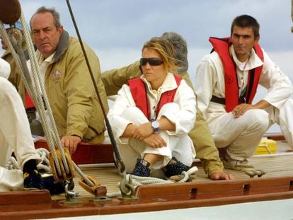 Allegra Gucci, daughter of Maurizio Gucci and Patrizia Reggiani, on a yacht in 2001.