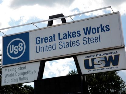 A Great Lakes Works sign is seen at the U.S. Steel Great Lakes Works plant in Ecorse, Michigan, U.S., September 24, 2019.