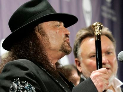 Gary Rossington from the band Lynyrd Skynyrd after being inducted at the annual Rock and Roll Hall of Fame dinner in New York on March 13, 2006.