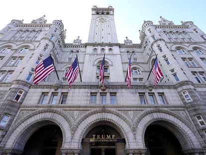 A view of The Trump International Hotel is seen, March 4, 2021, in Washington.