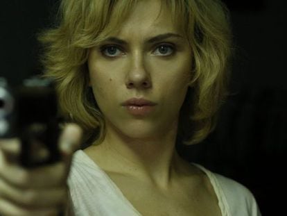 Scarlett Johansson in French filmmaker Luc Besson’s action thriller ‘Lucy.’