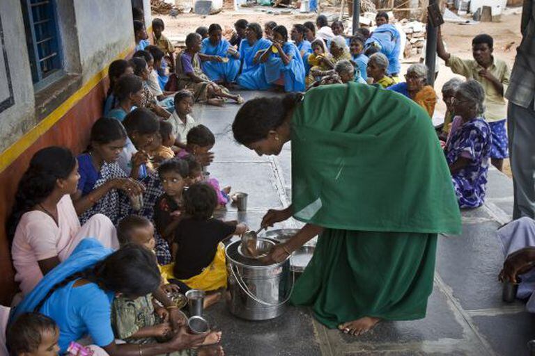 A project to feed some of India's thousands of "untouchables," run in the Anantapur region by the Spanish NGO Fundación Vicente Ferrer.