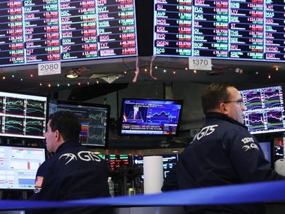 Operators at the New York Stock Exchange.