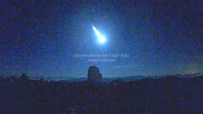 An image of the fireball recorded from the Calar Alto Observatory in Almería.