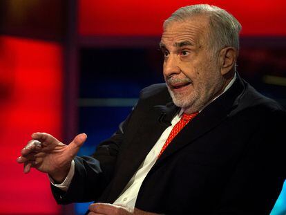 Billionaire activist-investor Carl Icahn gives an interview on FOX Business Network's Neil Cavuto show in New York, U.S. on February 11, 2014.