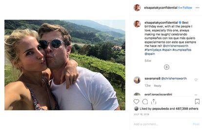 Elsa Pataky and her husband Chris Hemsworth in Getaria.