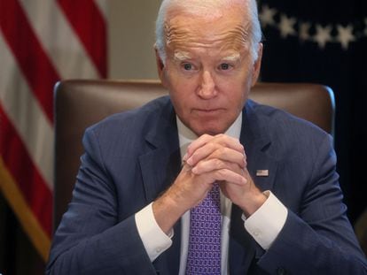 U.S. President Joe Biden makes a statement to the news media ahead of a cabinet meeting at the White House. October 2, 2023.