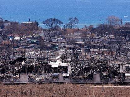 The fire ravaged the town of Lahaina on the island of Maui in Hawaii, on August 15, 2023.