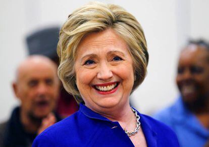 Clinton on the campaign trail in Compton, California.