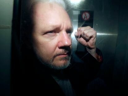 Julian Assange, in a file image.