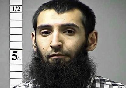 This undated file photo provided by the St. Charles County Department of Corrections in St. Charles, Mo., shows Sayfullo Saipov.