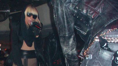 Lady Gaga during her first concert in Spain in 2009.