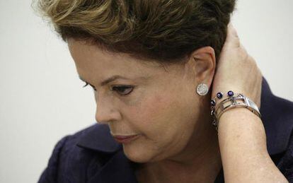Brazilian President Dilma Rousseff attends a ceremony for new diplomats in Brasilia on April 30.
