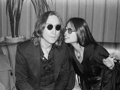 May Pang and John Lennon at a club in New York in the early 1970s.