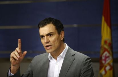 Socialist chief Pedro Sánchez in Congress last week.