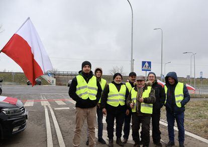Picket of Polish farmers blocking the border with Ukraine in Medyka, November 26.