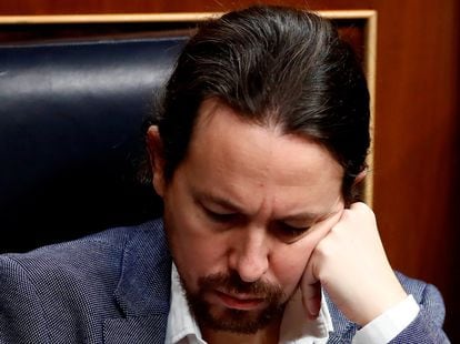 Spain's Deputy PM and Unidas Podemos leader Pablo Iglesias in Congress on Thursday. 