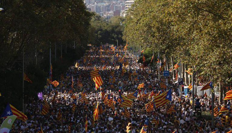 The Diada rally in Barcelona's Passeig de Sant Joan.
