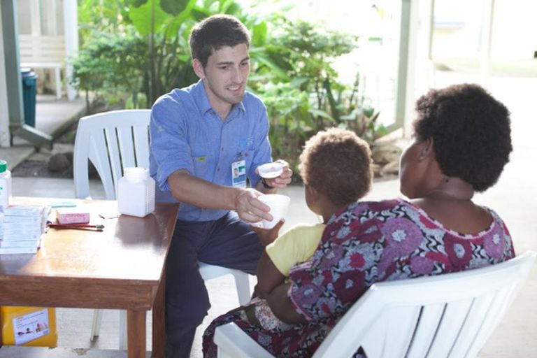 Spanish medic Oriol Mitjà on the island of Lihir in Papua New Guinea.