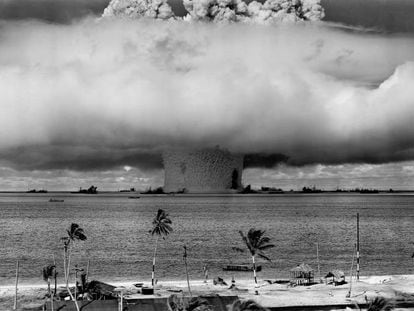 A nuclear weapons test in the Pacific.