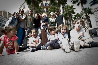 The families of the homegrown nursery group, christened Babalia, in the Poble Sec neighborhood of Barcelona.