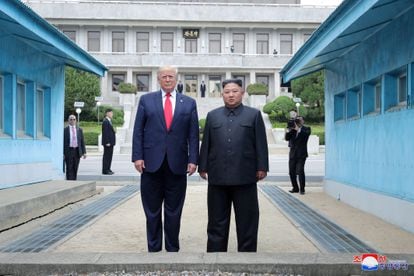 Donald Trump and Kim Jong-un in Panmunjom on June 30, 2019.