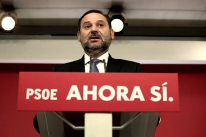 PSOE Organization Secretary José Luis Ábalos speaking on Monday.
