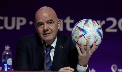  FIFA President, Gianni Infantino at a press conference on November 19.