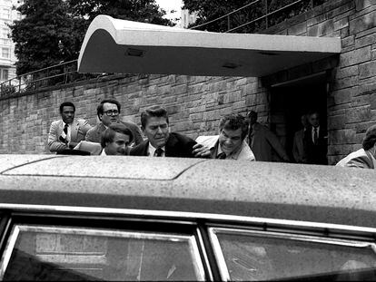 Ronald Reagan, on March 30, 1981, after being shot by John Hinckley outside the Washington Hilton.