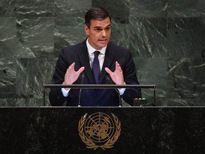 Pedro Sánchez at the United Nations General Assembly.
