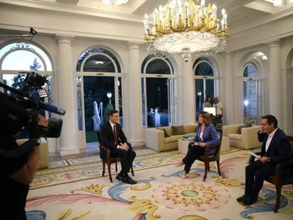 Pedro Sánchez in his first interview with TVE at La Moncloa