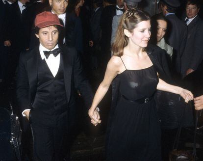 Carrie Fisher and Paul Simon at a party in London in May 1978.