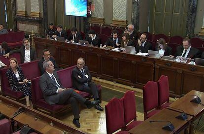 Catalan separatist leaders on trial at the Supreme Court.