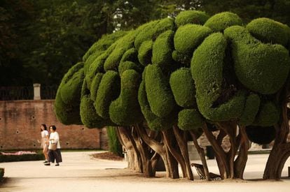 Visitors to the Parterre, the Retiro's French-inspired gardens.