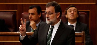 Mariano Rajoy during a government control session in Congress.