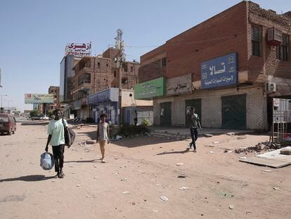 Shops closed in Khartoum, the capital of Sudan, on Tuesday.