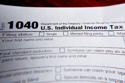 1040 federal tax form printed from the Internal Revenue Service website
