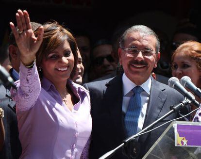 Danilo Medina and his wife C&aacute;ndida Montilla on Sunday.
