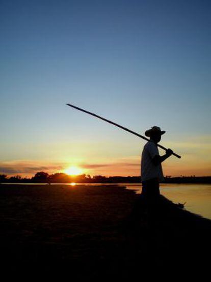 A fisherman on the Jejui river in Paraguay.