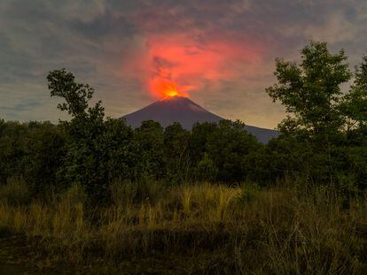 The Popocatépetl volcano seen from San Nicolás de los Ranchos (Puebla) in 2023.