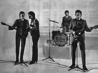The Beatles during an undated performance. 
