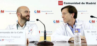 Fernando de la Calle (left) and José Ramón Arribas, two of the doctors who treated nursing aide Teresa Romero.