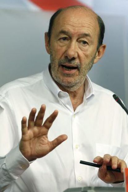 PSOE leader Alfredo Pérez Rubalcaba.