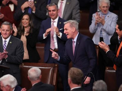 Kevin McCarthy, applauded by his fellow Republicans, on Friday.