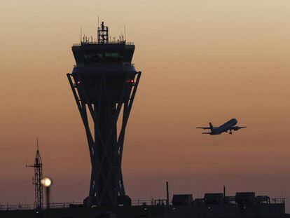 Aiport control tower in Barcelona.