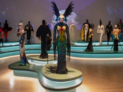 One of the rooms of the exhibition dedicated to Mugler at the Brooklyn Museum.